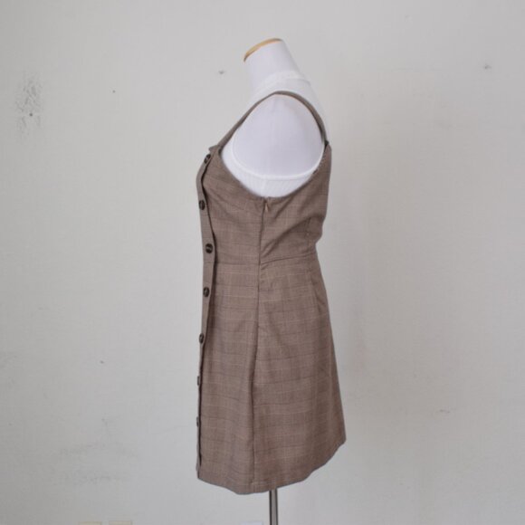 Mixed Threads Brown Plaid Romper Dress Size L - Picture 2 of 12